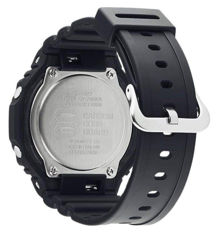 CASIO  
GA-2100CA  
WATER RESIST 200M  
CARBON CORE GUARD  
JAPAN MOV'T ED  
CASED IN THAILAND  
ST. STEEL BACK
