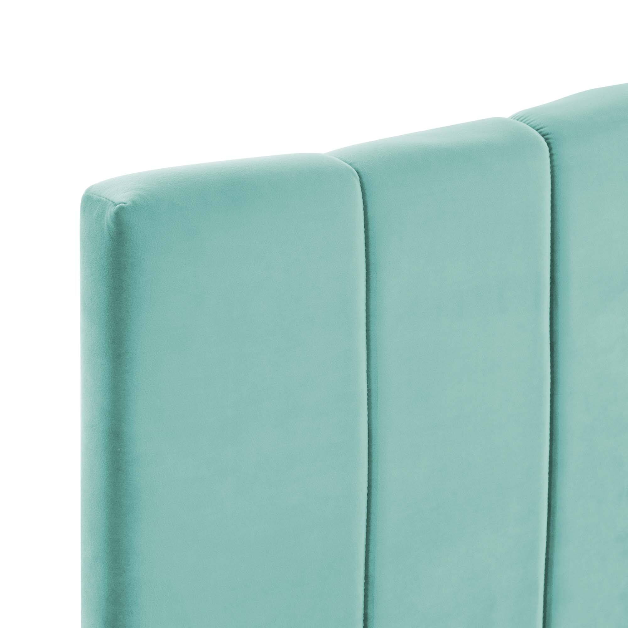 Back. Modway - Camilla Channel Tufted Performance Velvet King/California King Headboard by Modway - Mint.