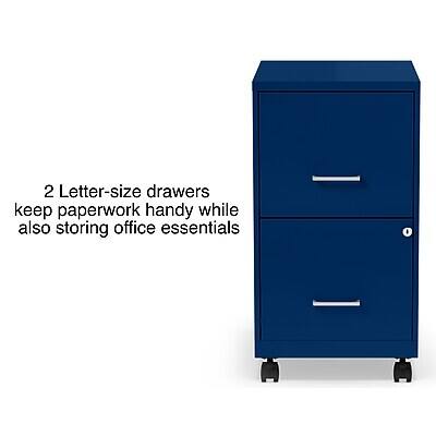 2 Letter-size drawers keep paperwork handy while also storing office essentials.
