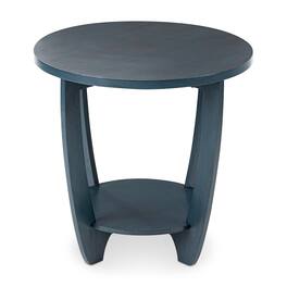 COZAYH - Round End Table with Storage Shelf for Living Room or Bedroom - Blue