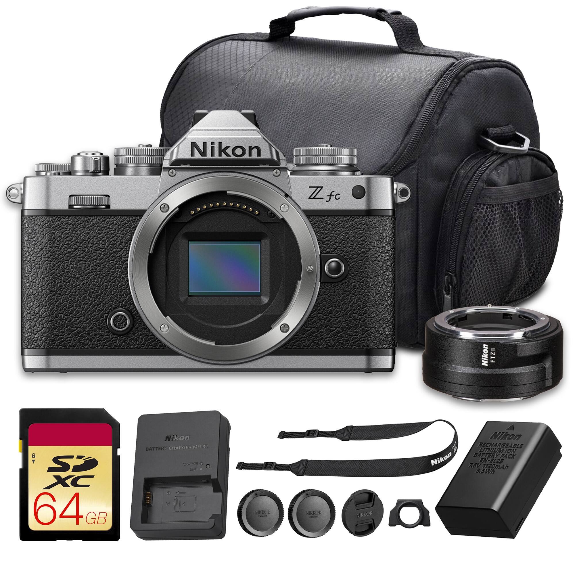 Nikon Z fc  
Nikon PTZE SP XC  
64 GB  
Nikon ATT: CHARGER 5-12 s  
HEES HEE NAACE  
Nikon RECHARGEABLE LITHIUM BATTERY PACK EN-EL12  
1120mAh 3.8V