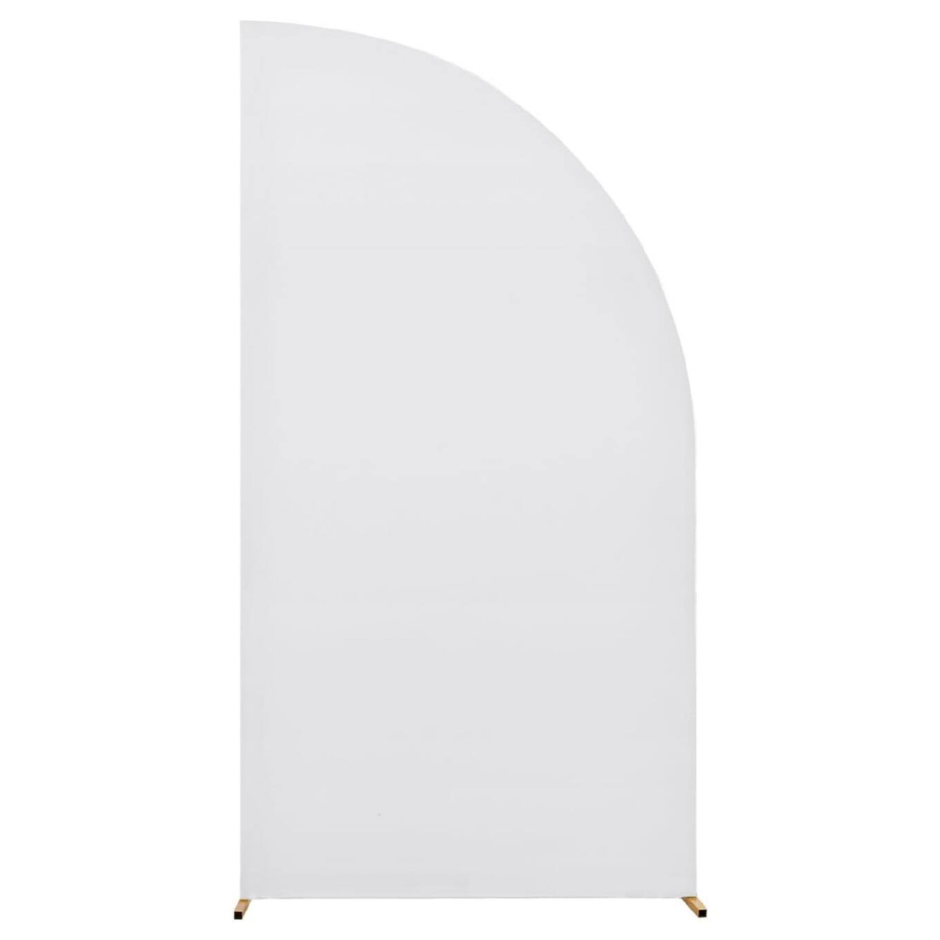 Front. GARVEE - 6.6 ft Wedding Arch Cover,Spandex Fitted Arch Covers,Round Top Chiara Arch Backdrop Cover - WHITE.
