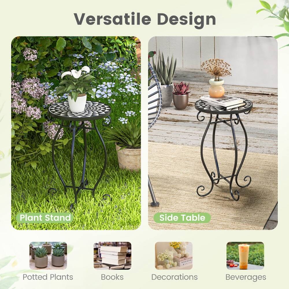 Versatile Design

Plant Stand  
Side Table

Potted Plants  
Books  
Decorations  
Beverages