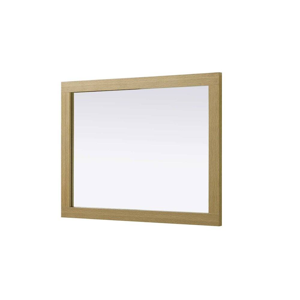 Back. Elegant Kitchen and Bath - Noah Wooden Rectangle Mirror 27 x 36 in Honey Brown - Honey Brown.