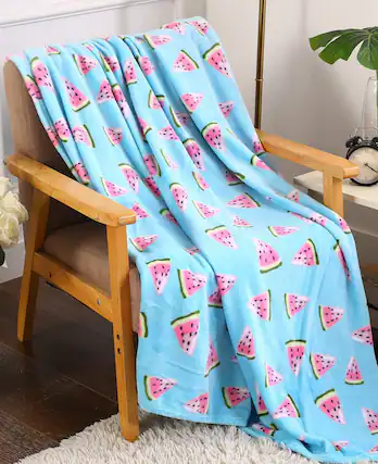 Front. Noble House - Extra Cozy And Comfy Microplush Throw Blanket (50" X 60") Watermelon - Watermelon.