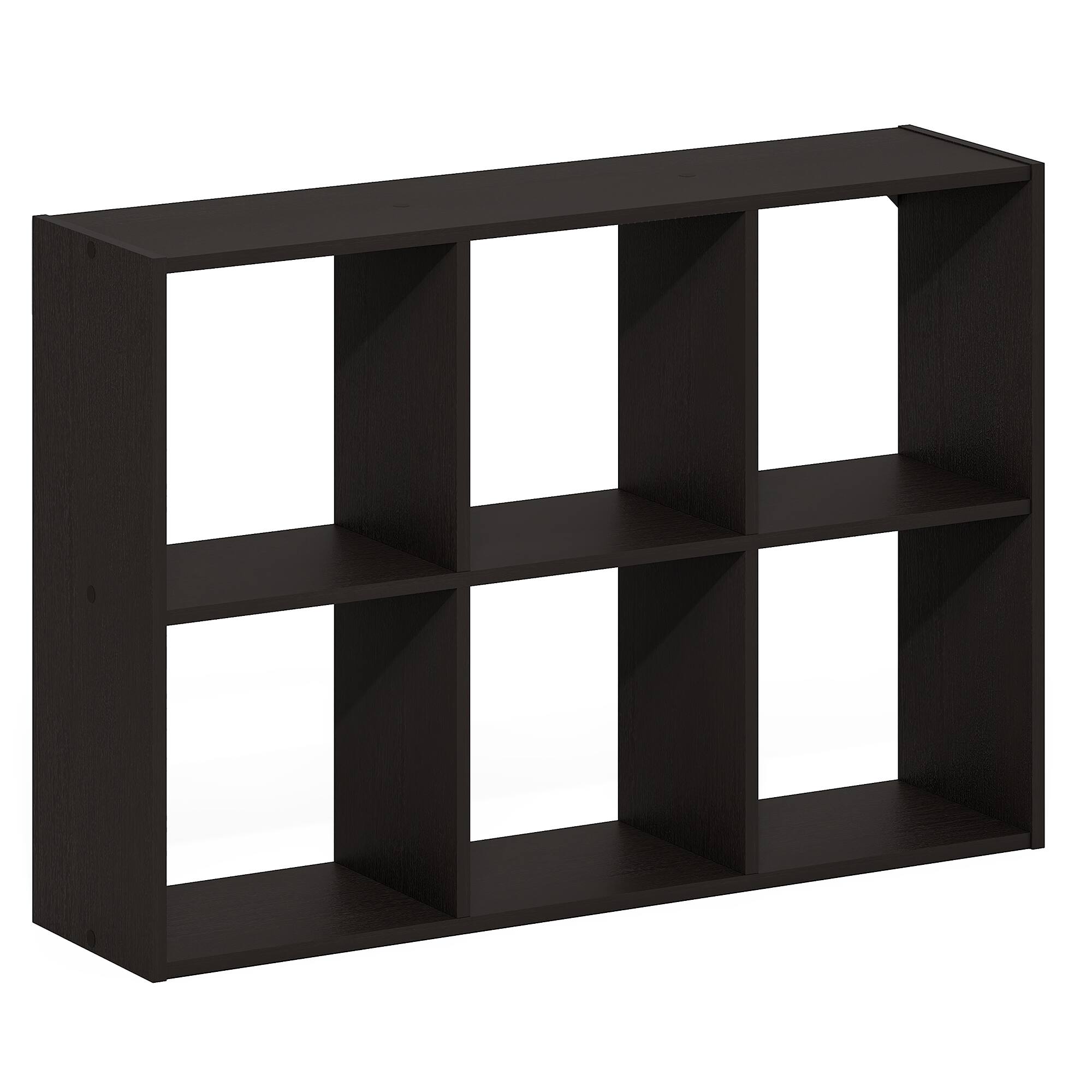 Alt View 4. Furinno - ROSSI 6-Cube Floating Shelves for Wall, Wall Mount Organizer, Desktop Organizer, Bookshelf, for Home Office, Study Room - Black Dark Oak.