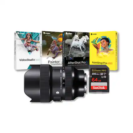 COREL VideoStudio 2020
COREL Painter Essentials 7
COREL AfterShot Pro 3
COREL PaintShop Pro 2022
SIGMA 14-24mm f/2.8 DG HSM Art
SanDisk Extreme PRO 64 GB 200 MB/s V30