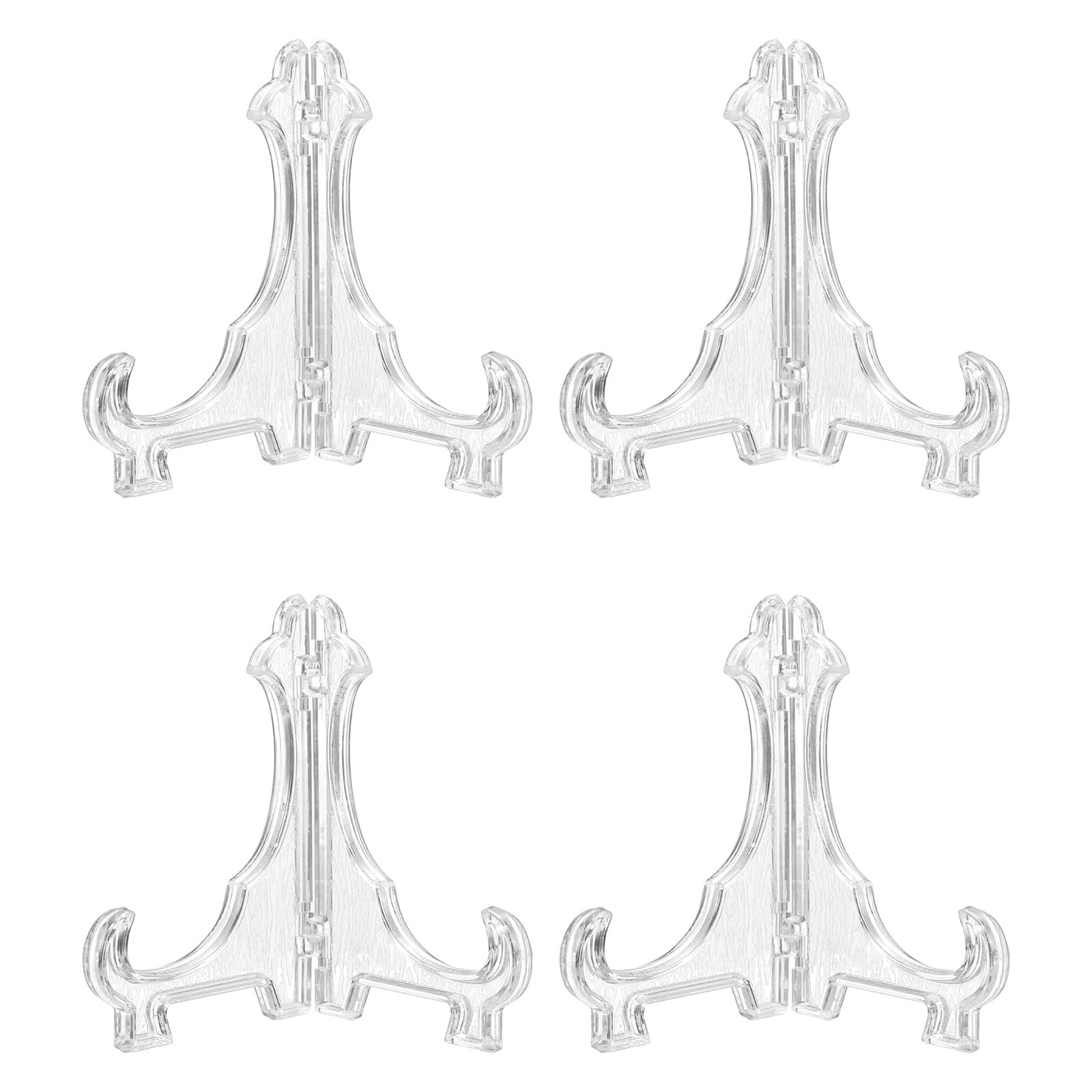Unique Bargains - 4pcs Acrylic Easels Plate Stands 2.87 Inch Folding Display Stands Holder for Frames Pictures Magazines - Clear