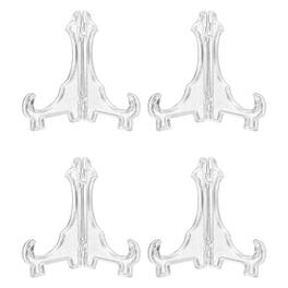 Unique Bargains - 4pcs Acrylic Easels Plate Stands 2.87 Inch Folding Display Stands Holder for Frames Pictures Magazines - Clear