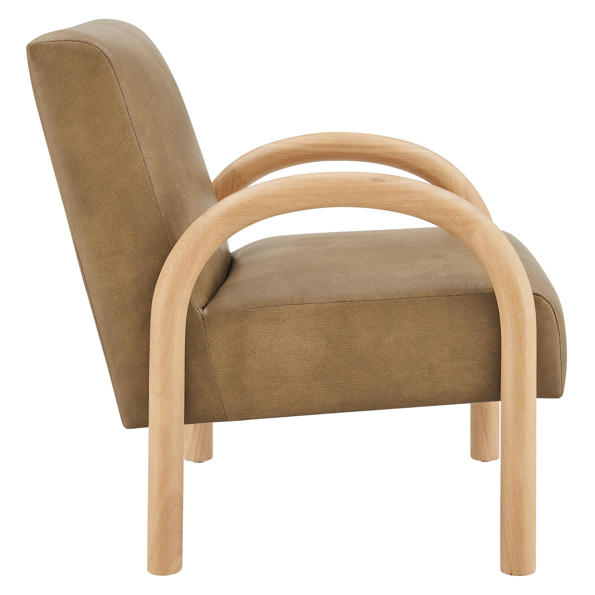 Alt View 2. Modway - Lunet Faux Leather Upholstered Accent Chair by Modway - Toast.