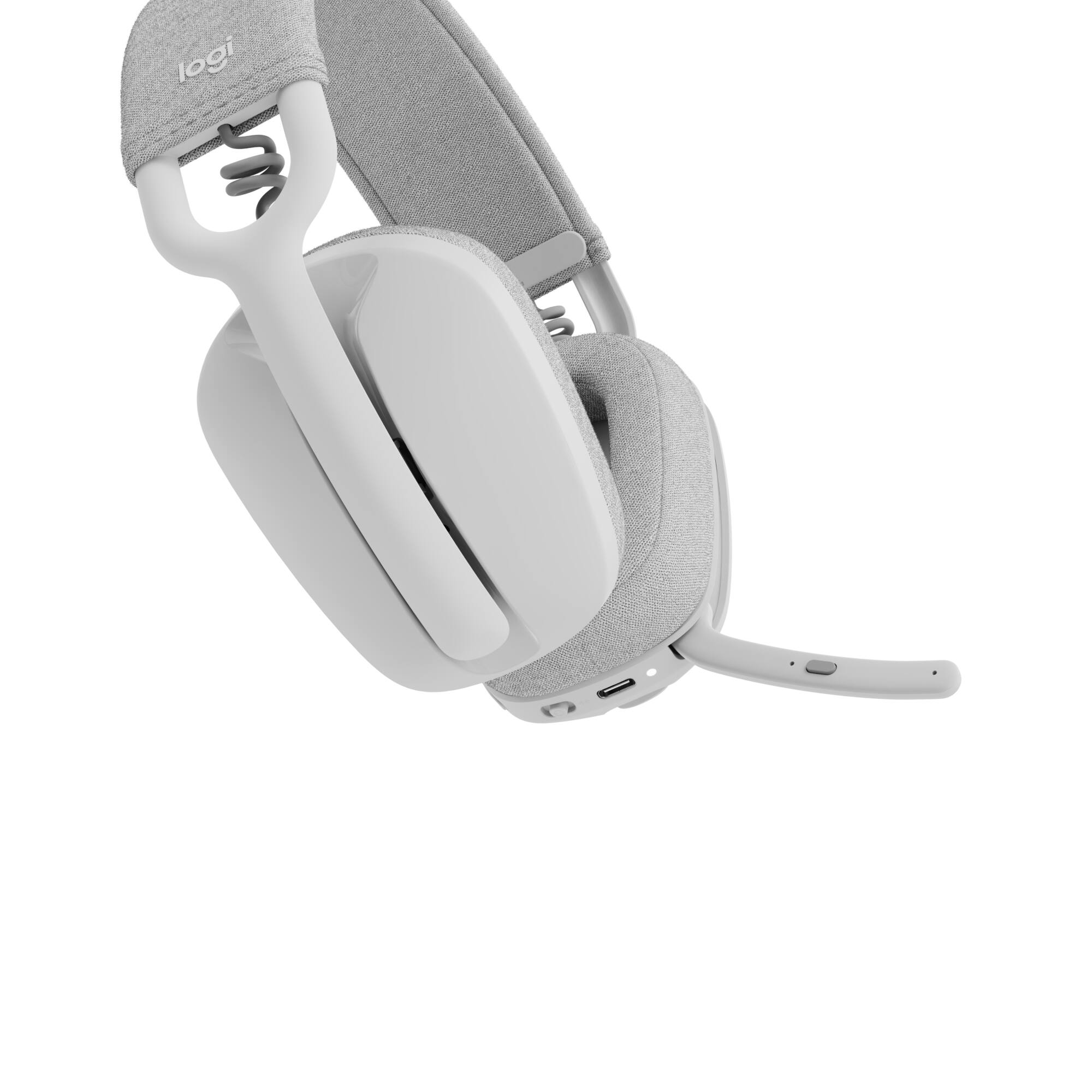Alt View 12. Logitech - Zone Vibe 100 Bluetooth Over Ear Headphones with Noise-Cancelling Microphone - Off-White.
