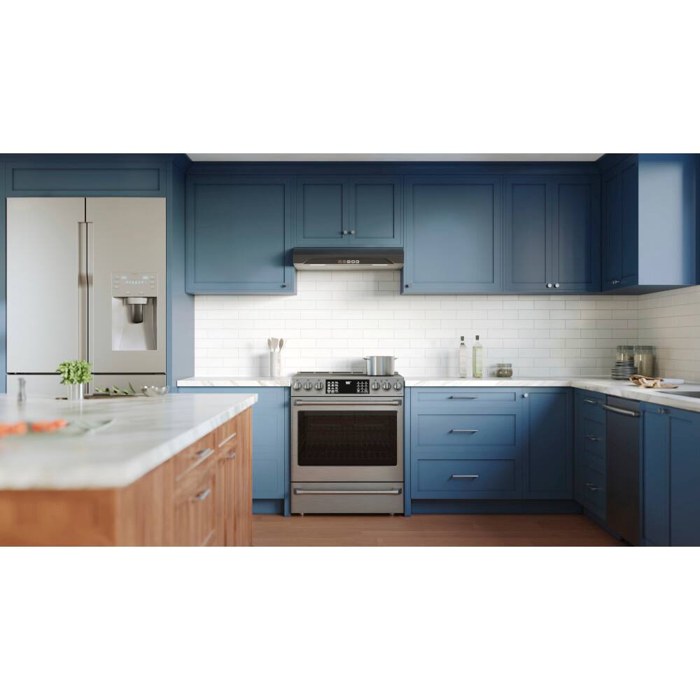 Alt View 12. Broan - Alta 30-Inch 350 MAX Blower CFM 1.5 Sones Black Stainless Range Hood - Stainless Steel.