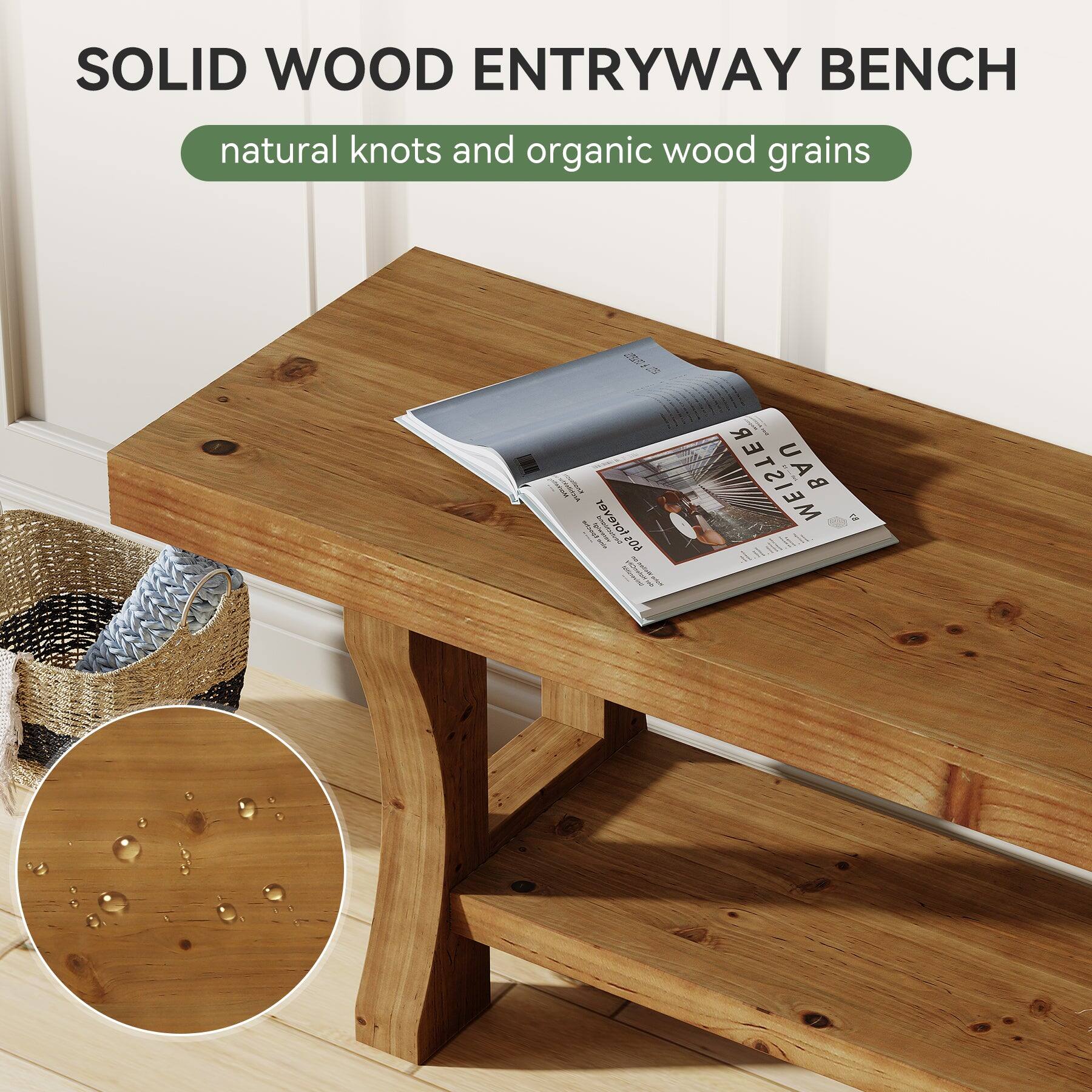 SOLID WOOD ENTRYWAY BENCH  
natural knots and organic wood grains  

ME 1 B forever 1 509  
WEISTER BAU CE atatail.lt.fr