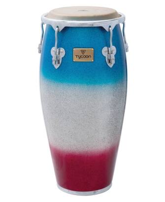 Tycoon Percussion - Master Platinum Tri-Fade Series 11-inch Conga, Siam Oak Shell, Fiberskyn Compatible, Deluxe Hoops, Single Stand