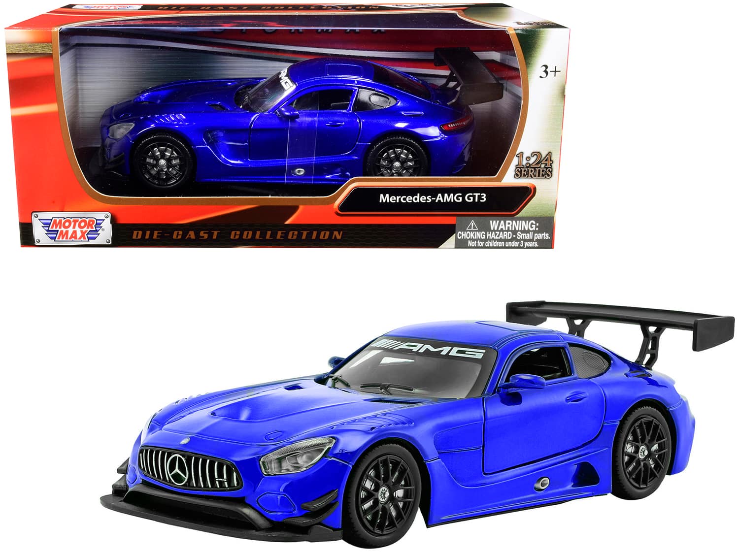 Mercedes AMG GT3 Bright Blue 1/24 Diecast Model Car by Motormax price history on PriceWatchPro