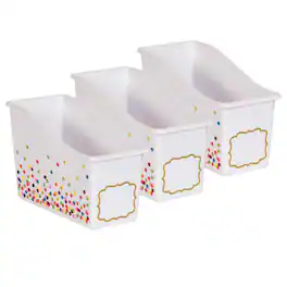 Teacher Created Resources - Confetti Plastic Book Bin, Pack of 3