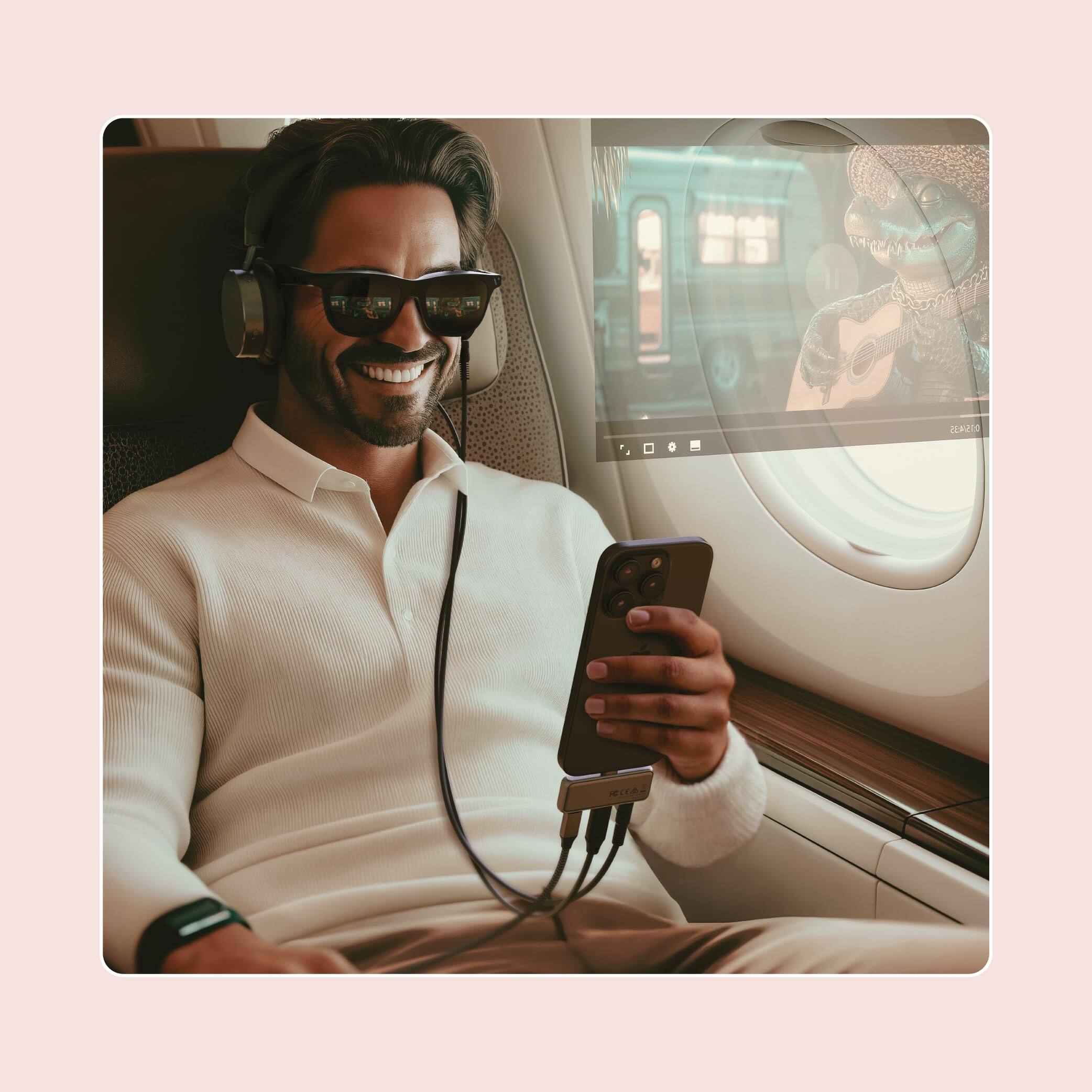 Alt View 5. Satechi - USB-C Mobile Hub 4-in-1 - 4K HDMI, 100W Pass-Through Charging, 10Gbps Data, 3.5mm Audio Jack - Space Gray.