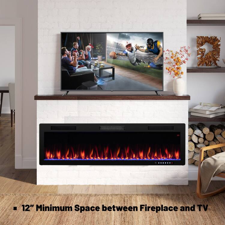 12" Minimum Space between Fireplace and TV