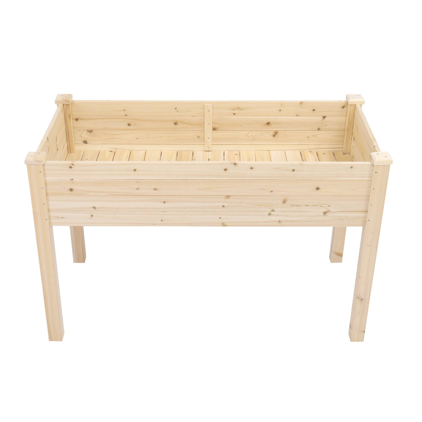 Alt View 2. Winado - Raised Garden Bed, 48x23x30 Inch Elevated Wooden Planter Box with Legs, Natural Wood Standing Growing Bed for Herbs Flow.