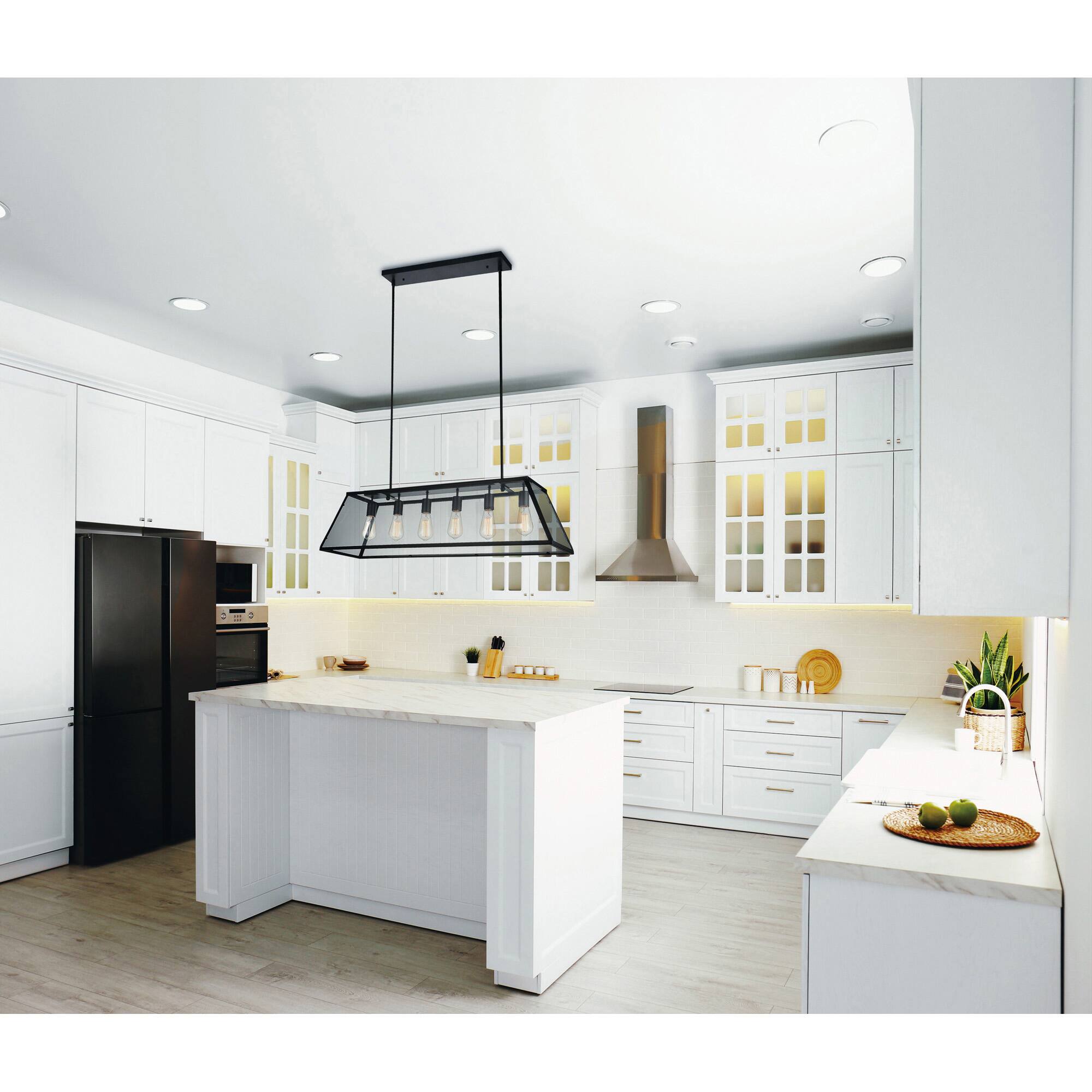 Alt View 2. CWI Lighting - Alyson 6 Light Down Chandelier With Black Finish - Black.