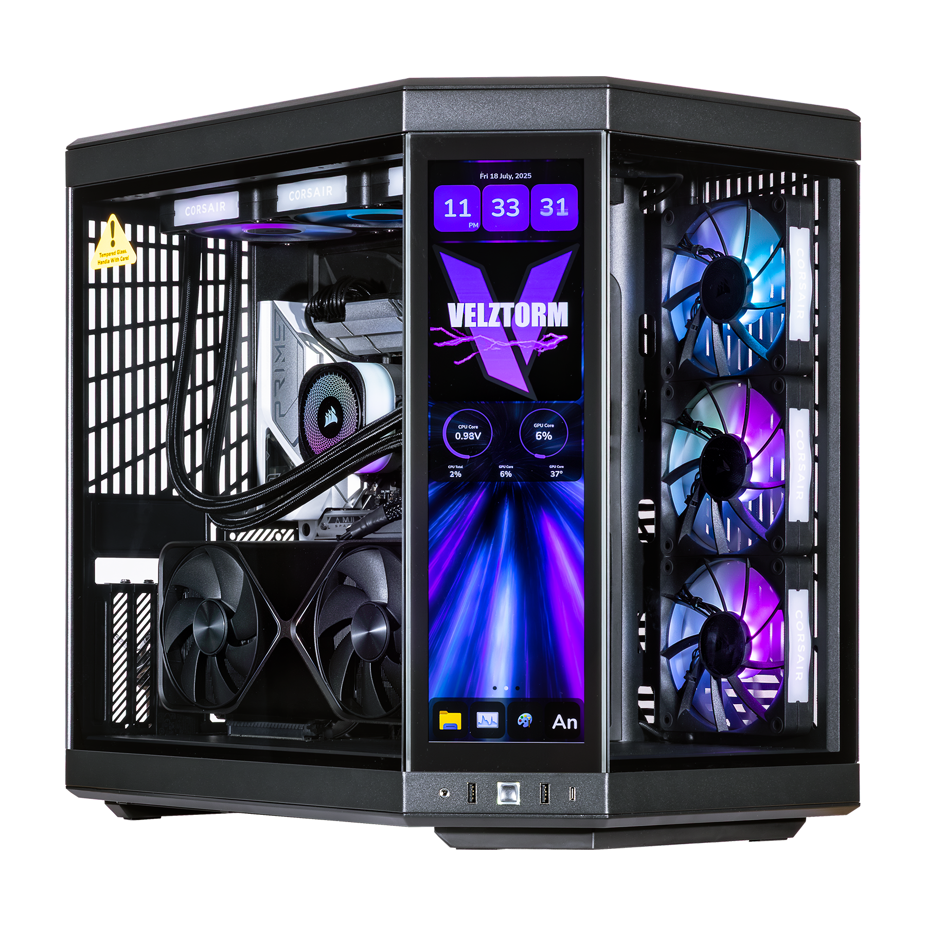 Velztorm LCD Praetix Desktop PC (Intel i9 14900K, 64GB DDR5, 2TB