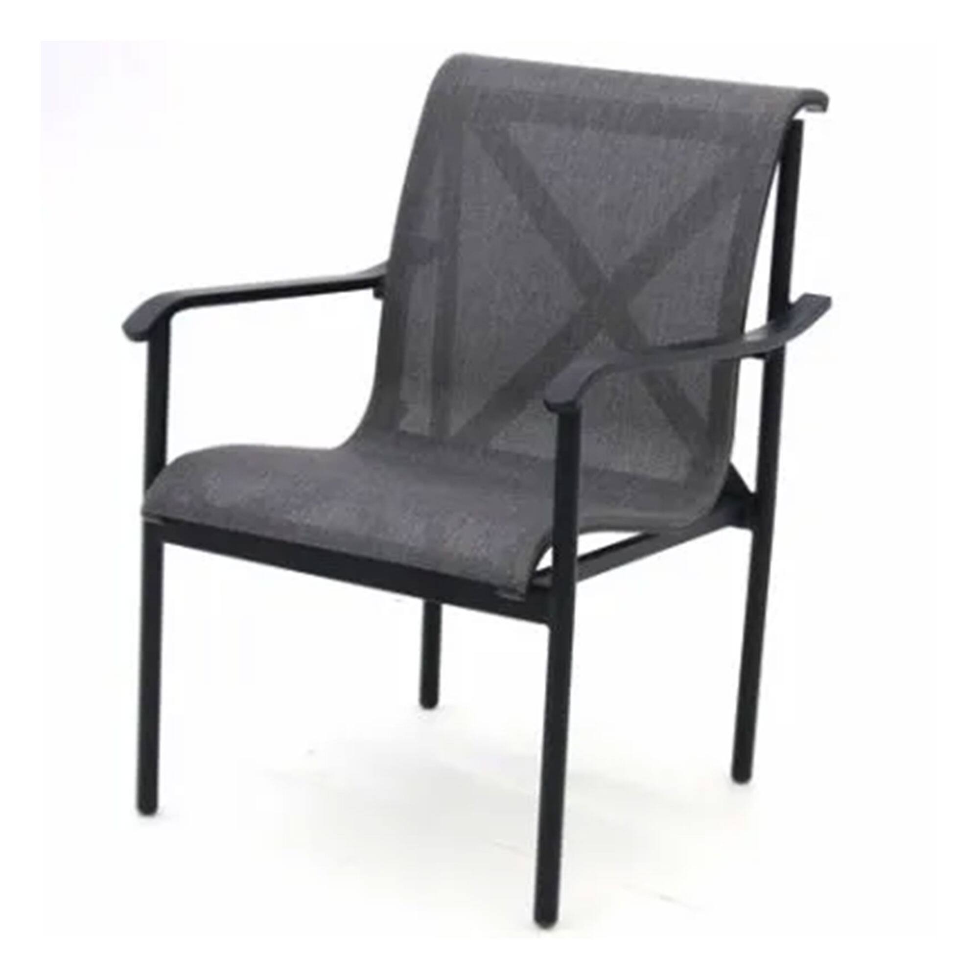 Alt View 4. Four Seasons Courtyard - Four Seasons Courtyard Norwalk Sling Fabric with Aluminum Frame Chair (4 Pack) - Gray.