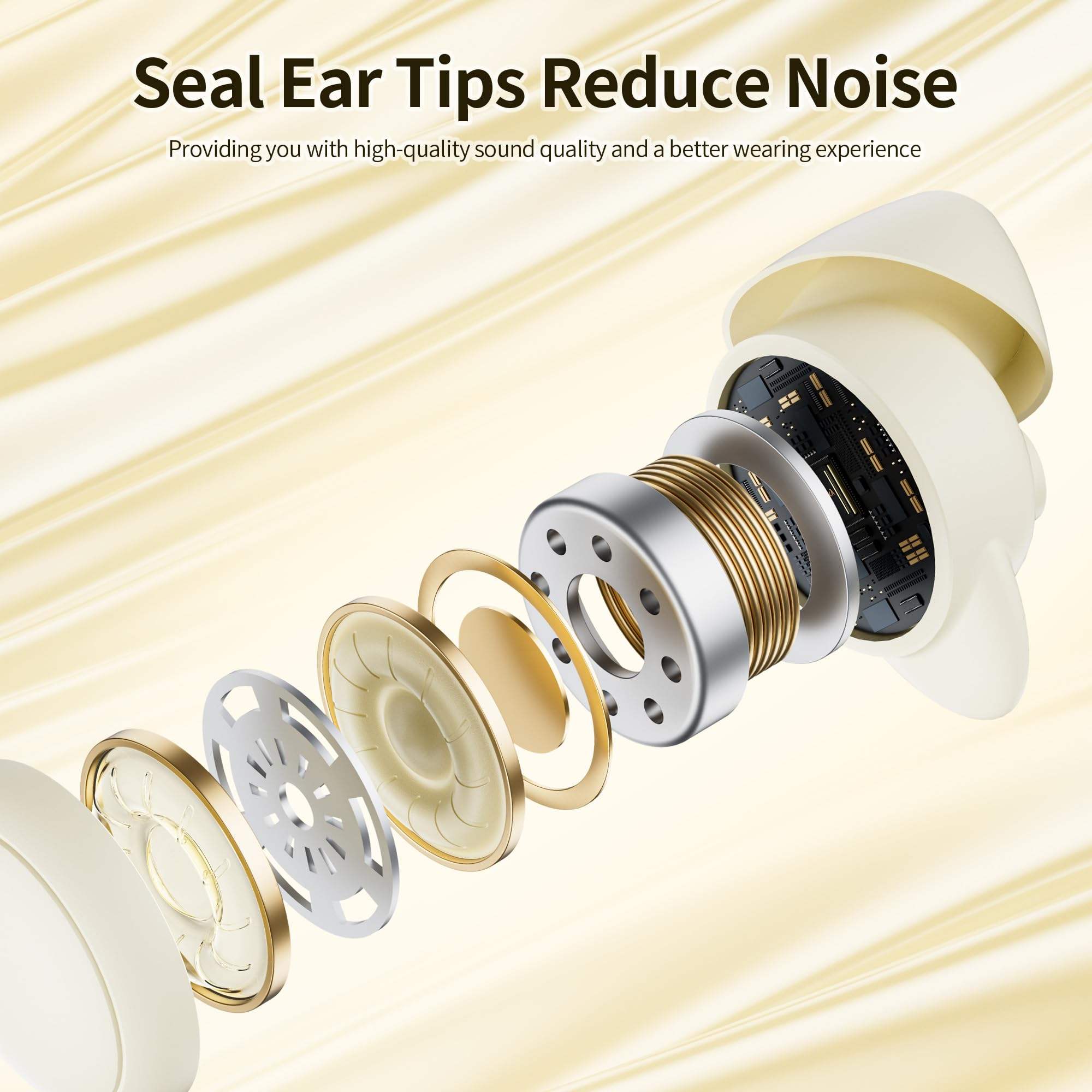 Seal Ear Tips Reduce Noise  
Providing you with high-quality sound quality and a better wearing experience