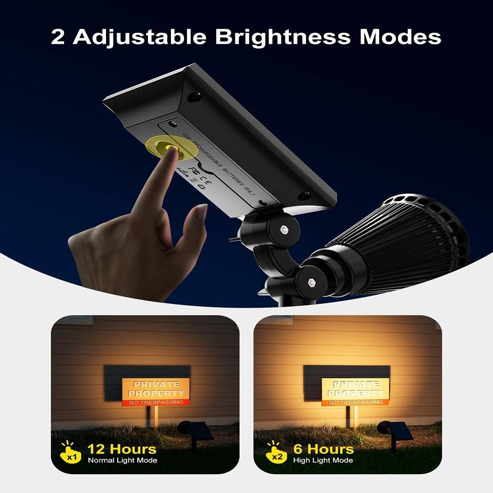 2 Adjustable Brightness Modes

12 Hours Normal Light Mode

6 Hours High Light Mode

PRIVATE PROPERTY NO TRESPASSING

PRIVATE PROPERTY NO TRESPASSING