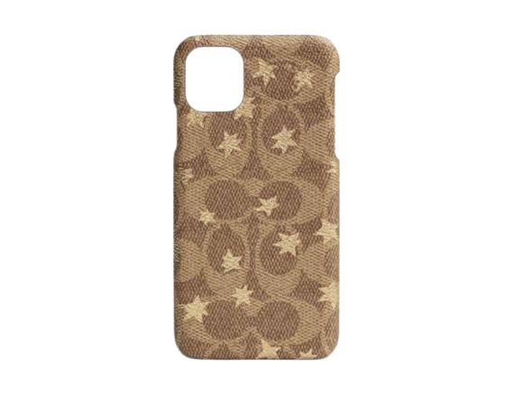 Front. Coach - Coach Slim Wrap Case for Apple iPhone 11 Smartphones | Khaki with Gold Foil StarsCoach Slim Wrap Case for Apple iPhone 1 - Khaki with Gold Foil Stars.