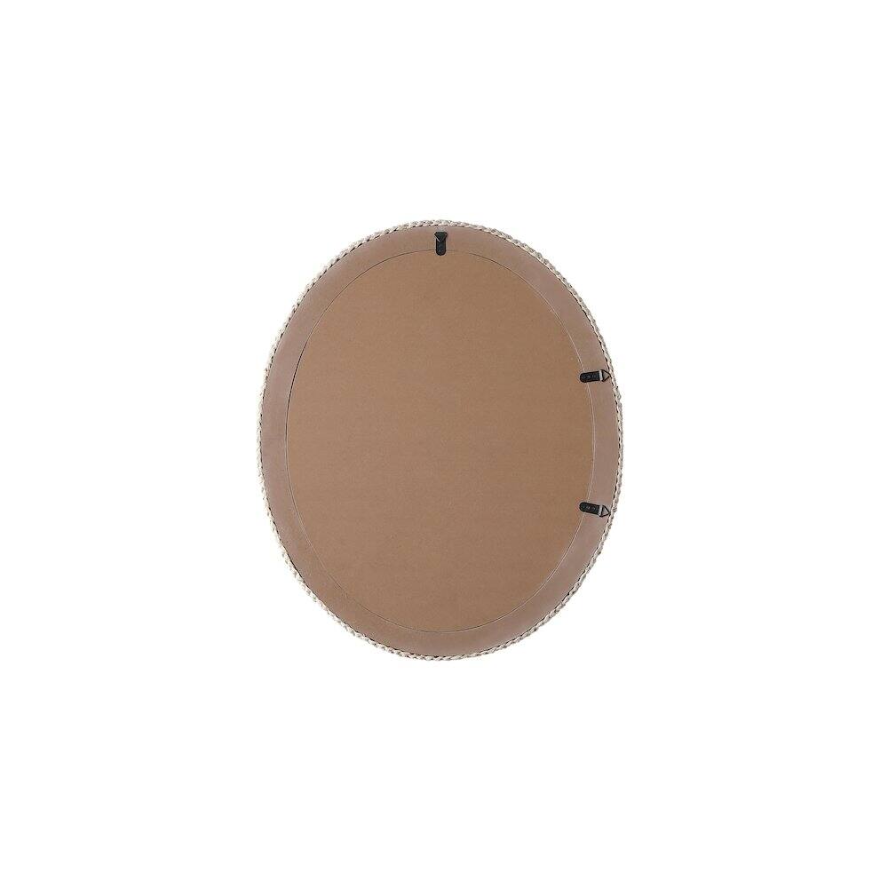 Angle. Elegant Decor - Oval Cornhusk Mirror 30x36 in Linen White - Linen White.