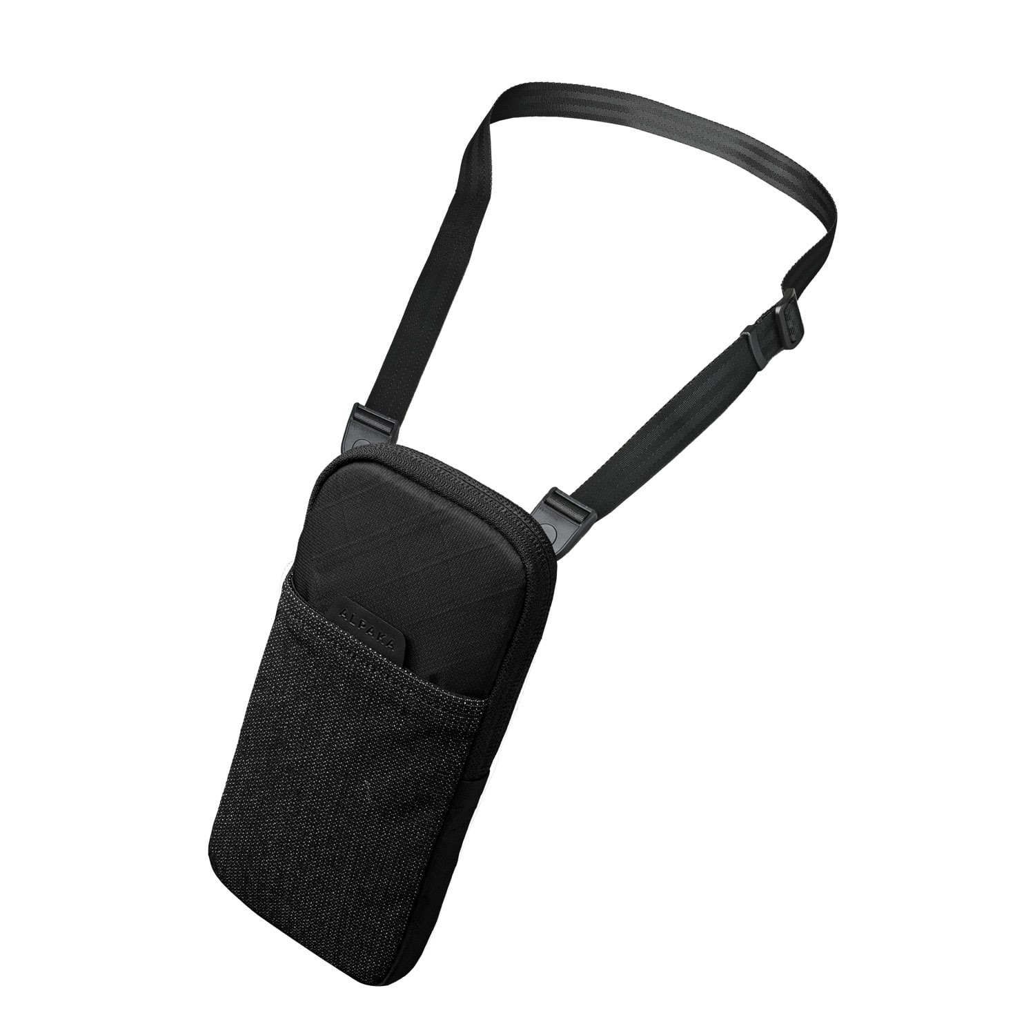 ALPAKA - Modular Shoulder Pocket Slim Phone Sling Bag, Crossbody Pouch with Card Sleeve, Belt/Bag Attachment - Black Ultradyne 100D