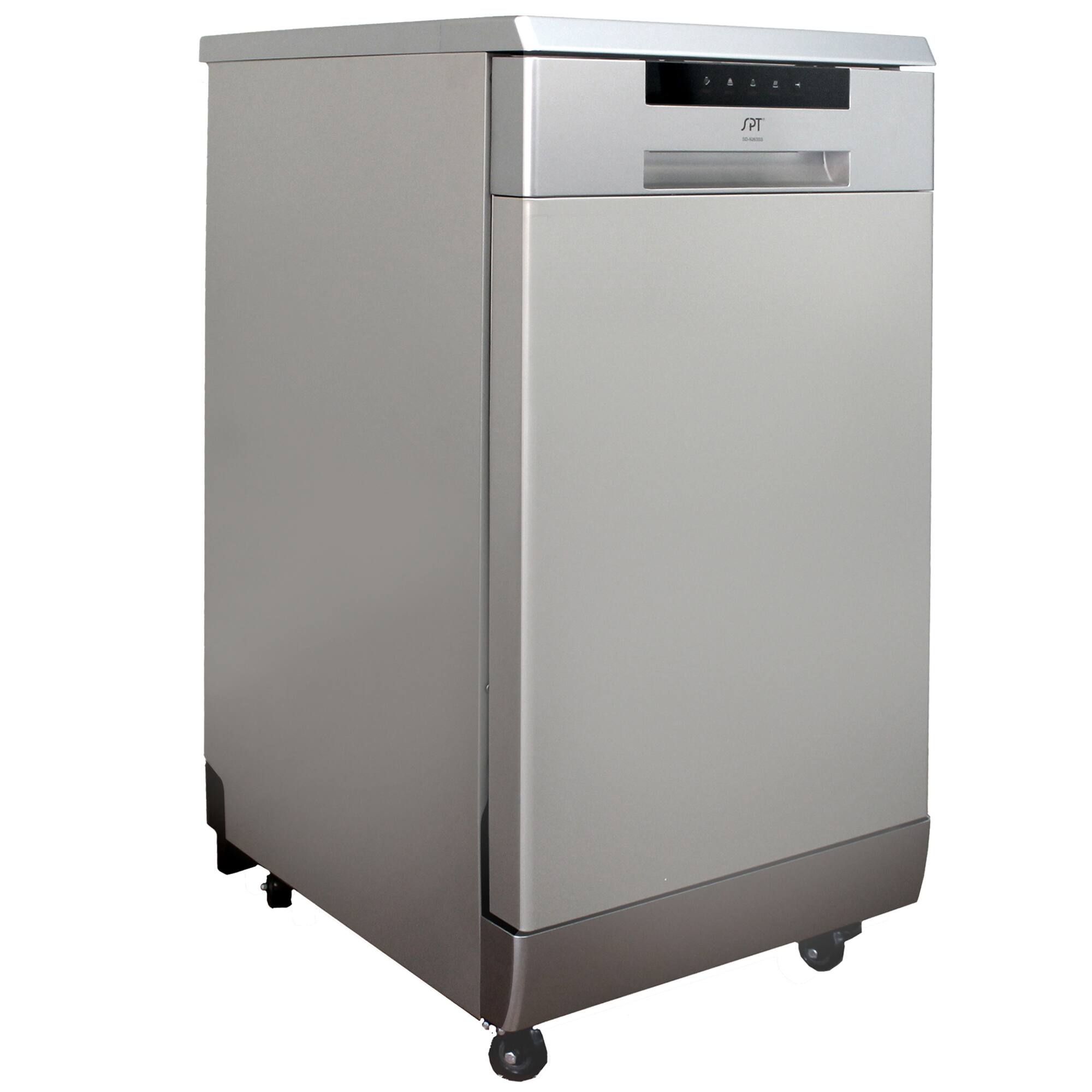 Alt View 1. SPT - 18 in. Stainless Steel Electronic Portable 120-Volt Dishwasher with 6-Cycles with 8 Place Settings Capacity - Stainless Steel.