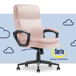 Serta - Comfort Ergo Ergonomic Executive Upholstered Office Chair - Pink - Velvet