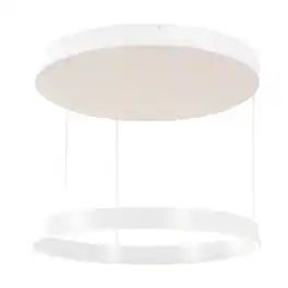 Jonathan Y - Jense 23.75" Minimalist Modern Metal Adjustable Dimmable Ring Integrated LED Pendant - White