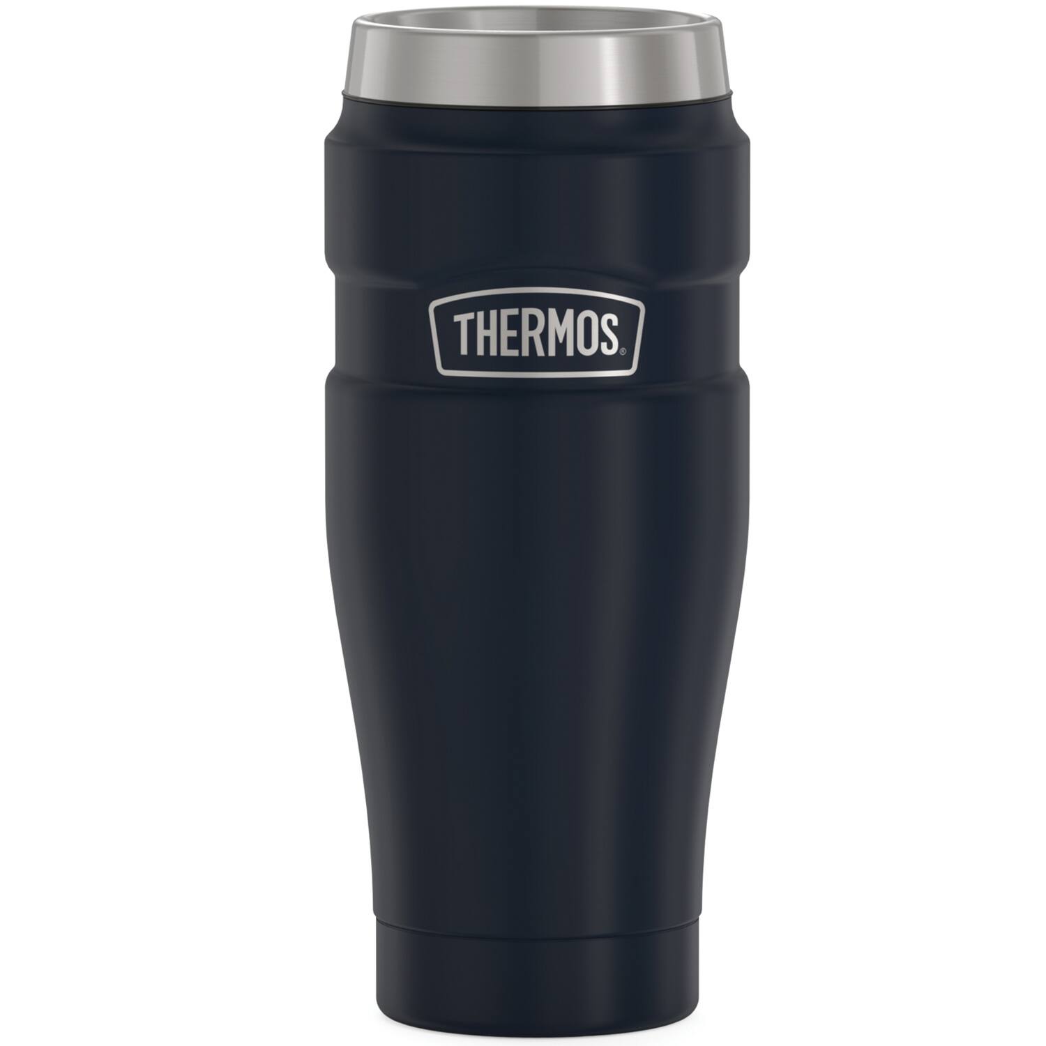 Front. Thermos - 16-Ounce Stainless King Vacuum-Insulated Stainless Steel Travel Tumbler - Matte Blue.