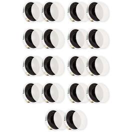 Theater Solutions by Goldwood - TSQ670 Flush Mount 70 Volt In Ceiling Speakers with 6.5" Woofers Quick Install 9 Pair Pack - Paintable White