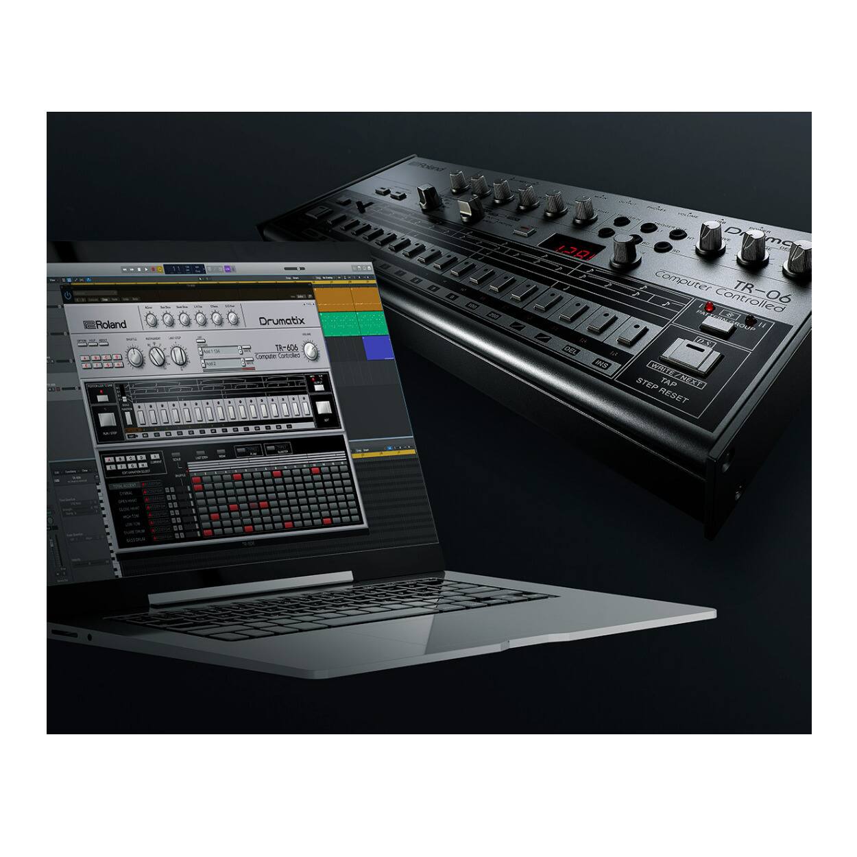 Roland BSS  
Drumatix 7R  
Computer Controlled  
TR-06  
TAP  
STEP  
RESET