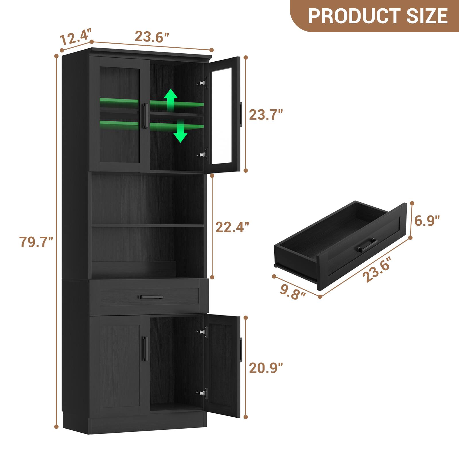 12.4"  
23.6"  
23.7"  
79.7"  
22.4"  
9.8"  
23.6"  
6.9"  
20.9"