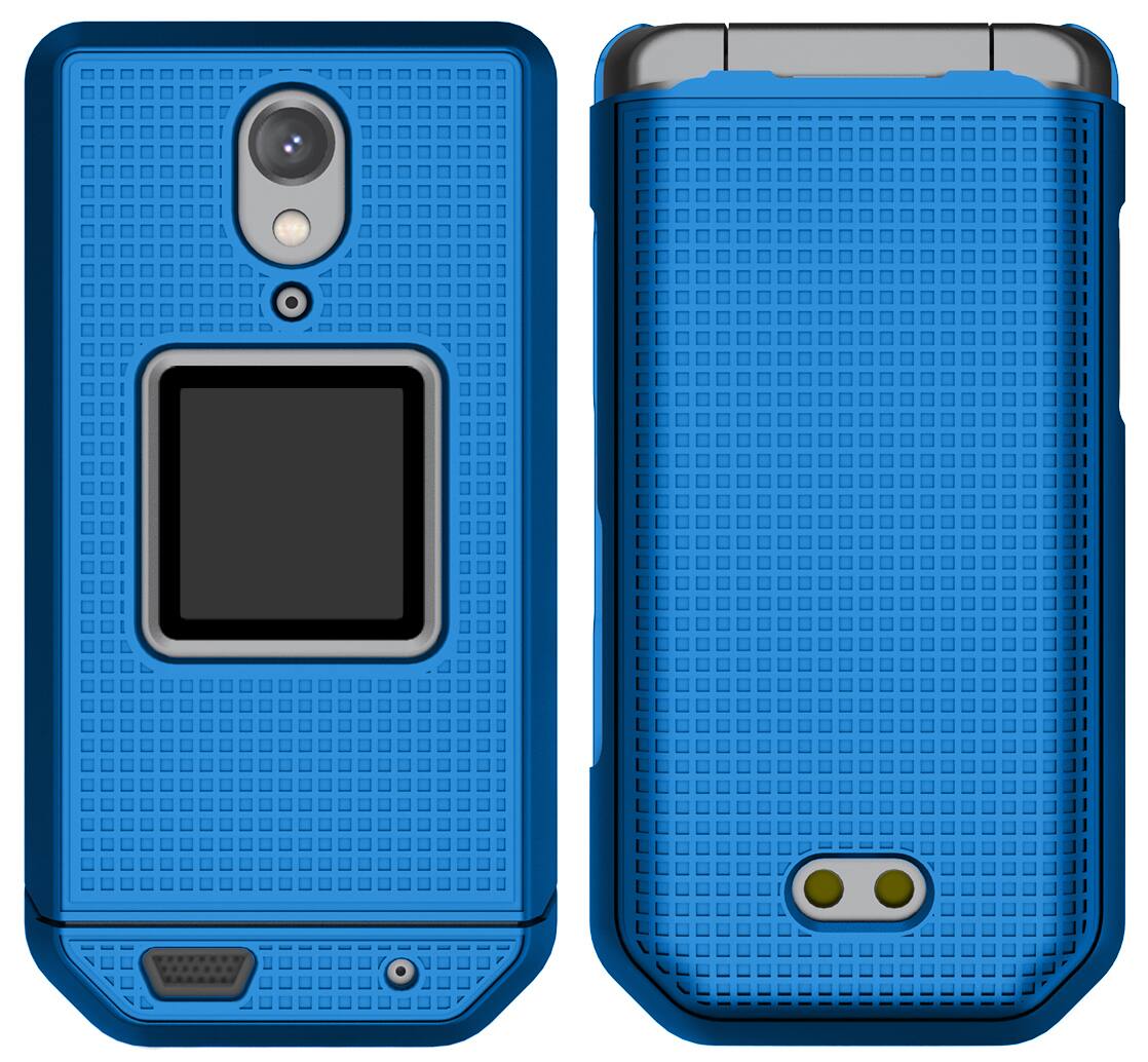 Alt View 4. Nakedcellphone - Case and Belt Clip Holster for CAT S22 Flip Phone - Blue.