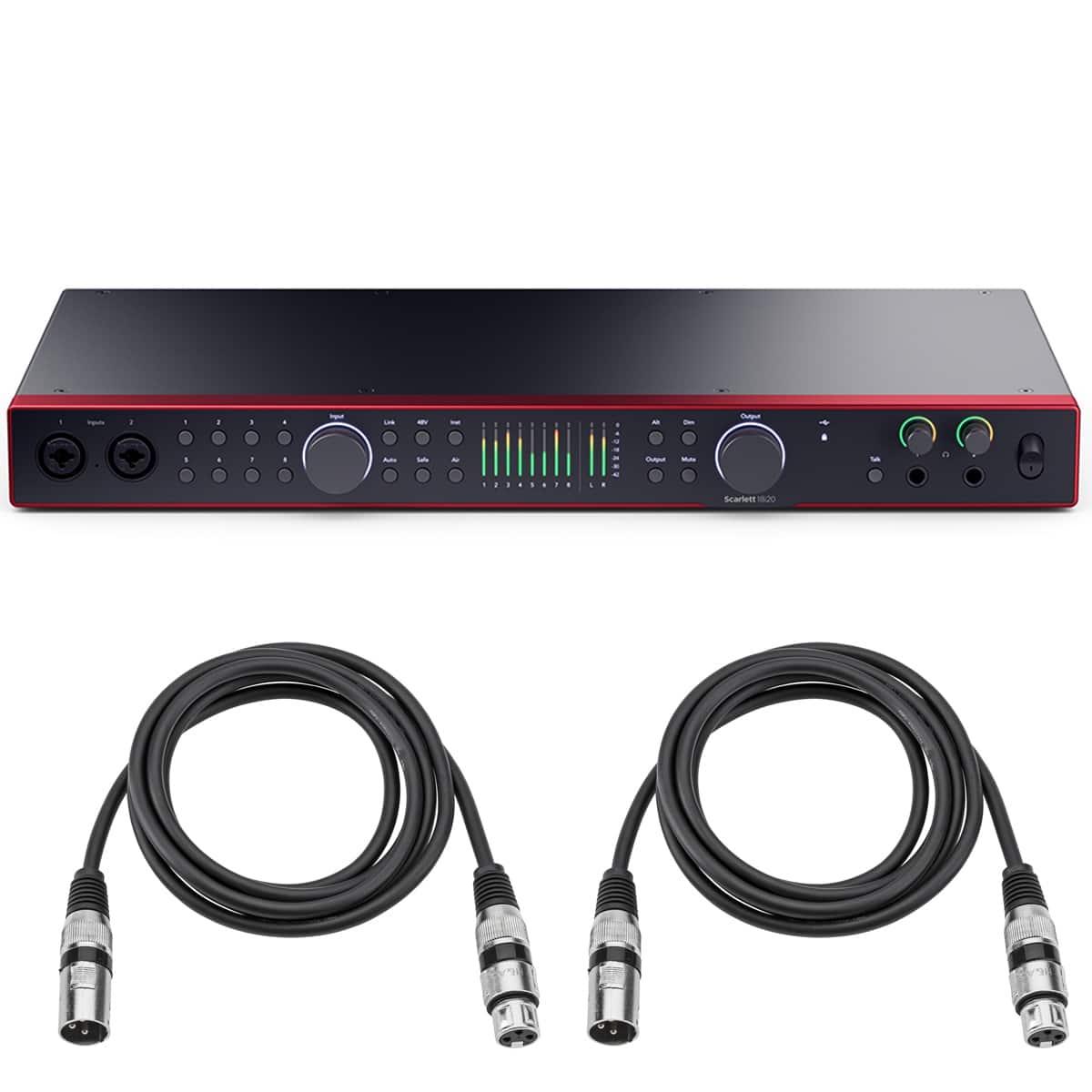Focusrite - Scarlett 18i20 4th Gen USB Audio Interface with Software Suite, Bundle with 2x 10' XLR Male to Female Cable price history on PriceWatchPro