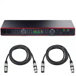 Focusrite - Scarlett 18i20 4th Gen USB Audio Interface with Software Suite, Bundle with 2x 10' XLR Male to Female Cable