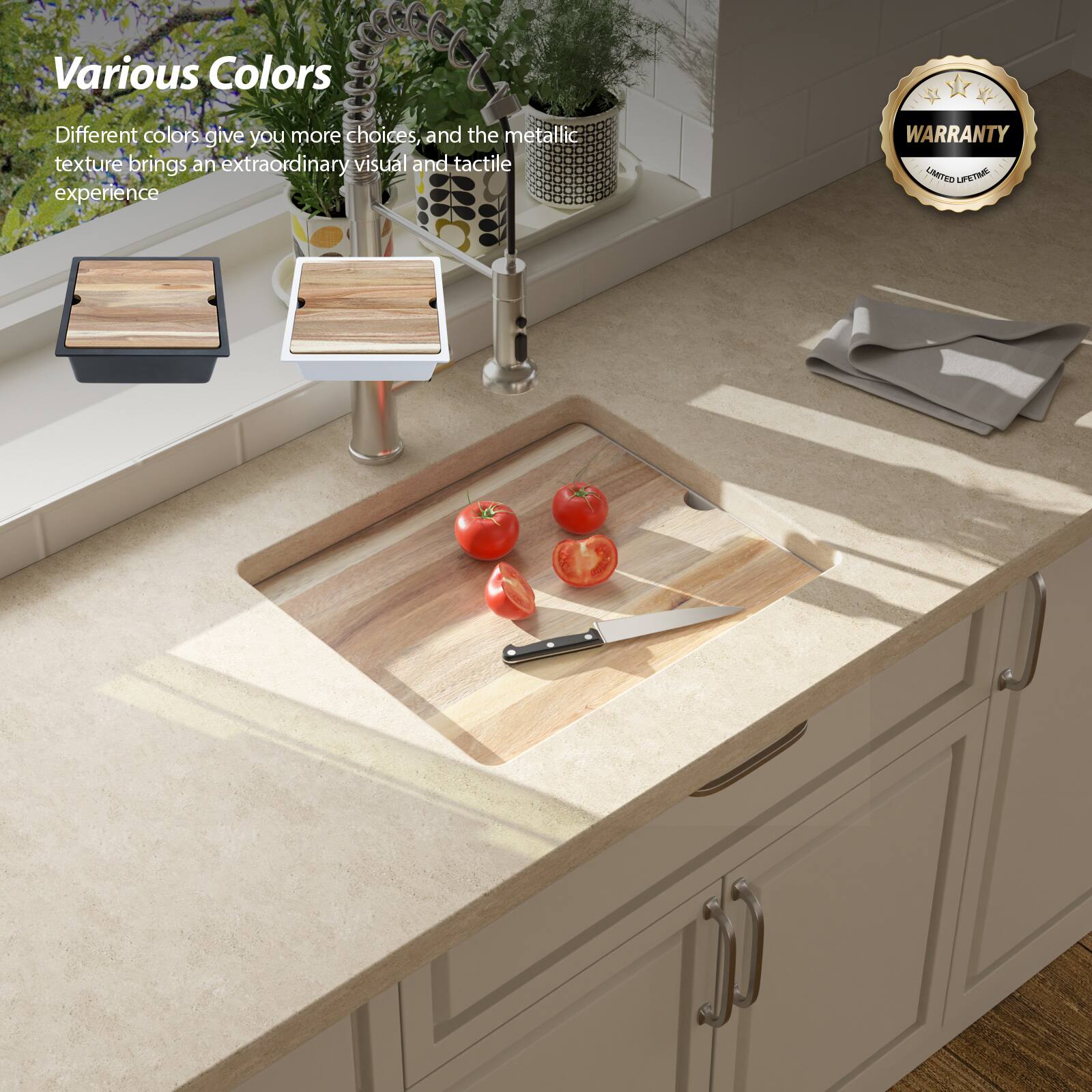 Various Colors

Different colors give you more choices, and the metallic texture brings an extraordinary visual and tactile experience

WARRANTY
LIMITED LIFETIME