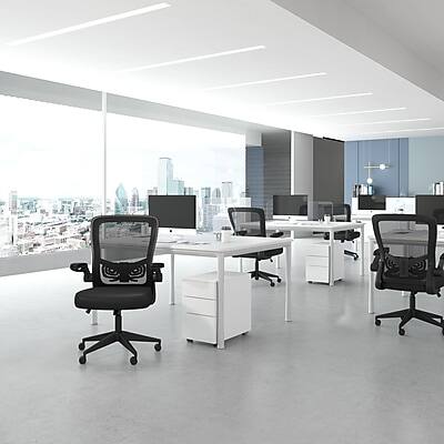 Alt View 6. Boss Office Products - Boss Flip Arm Ergonomic Mesh/Fabric Swivel Task Chair, Black (B6366BK-BK) - Black.