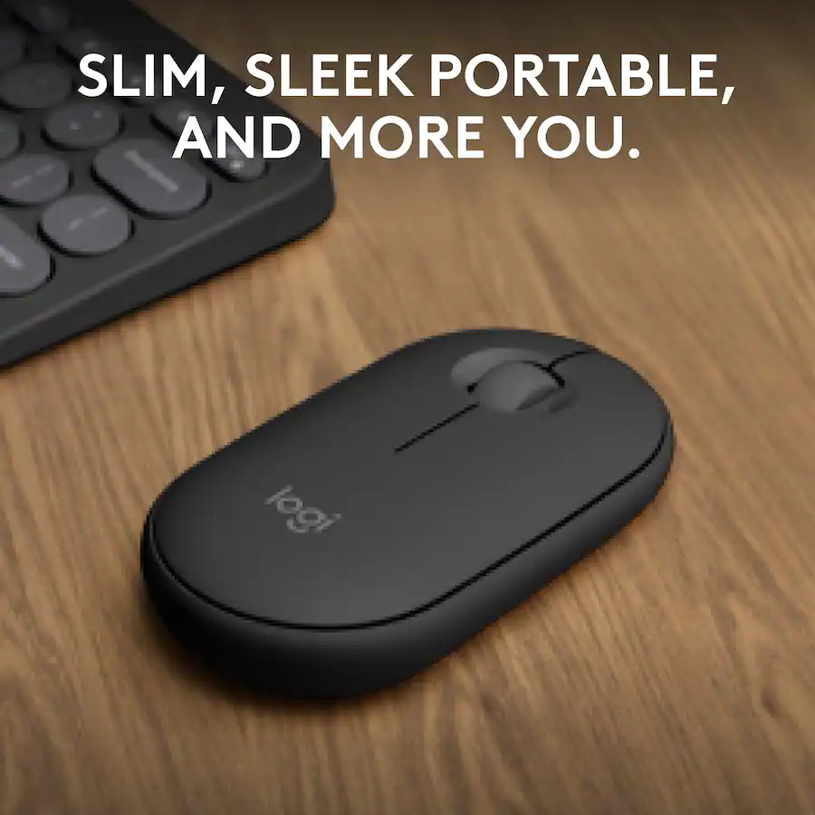 Logitech Pebble Mouse 2 M350s Slim Lightweight Wireless Bluetooth ...