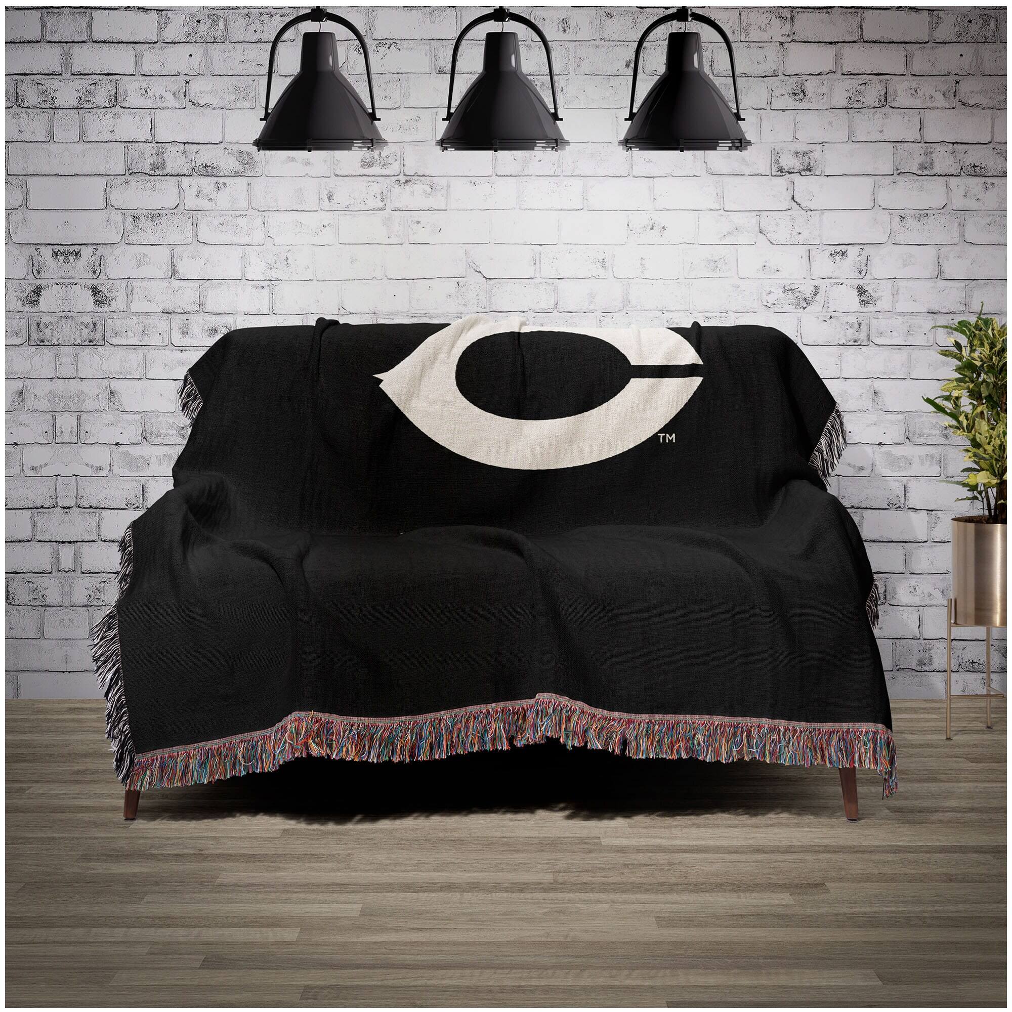 Alt View 1. Chad & Jake - UChicago Maroons Woven Blanket - Black.