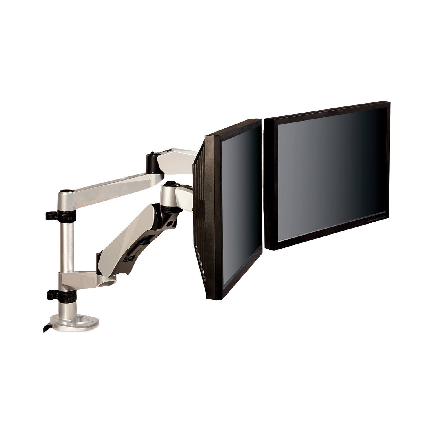 Alt View 1. 3M - MA265S Easy-Adjust Desk Dual Arm Mount for 27 in. Monitors - Silver.