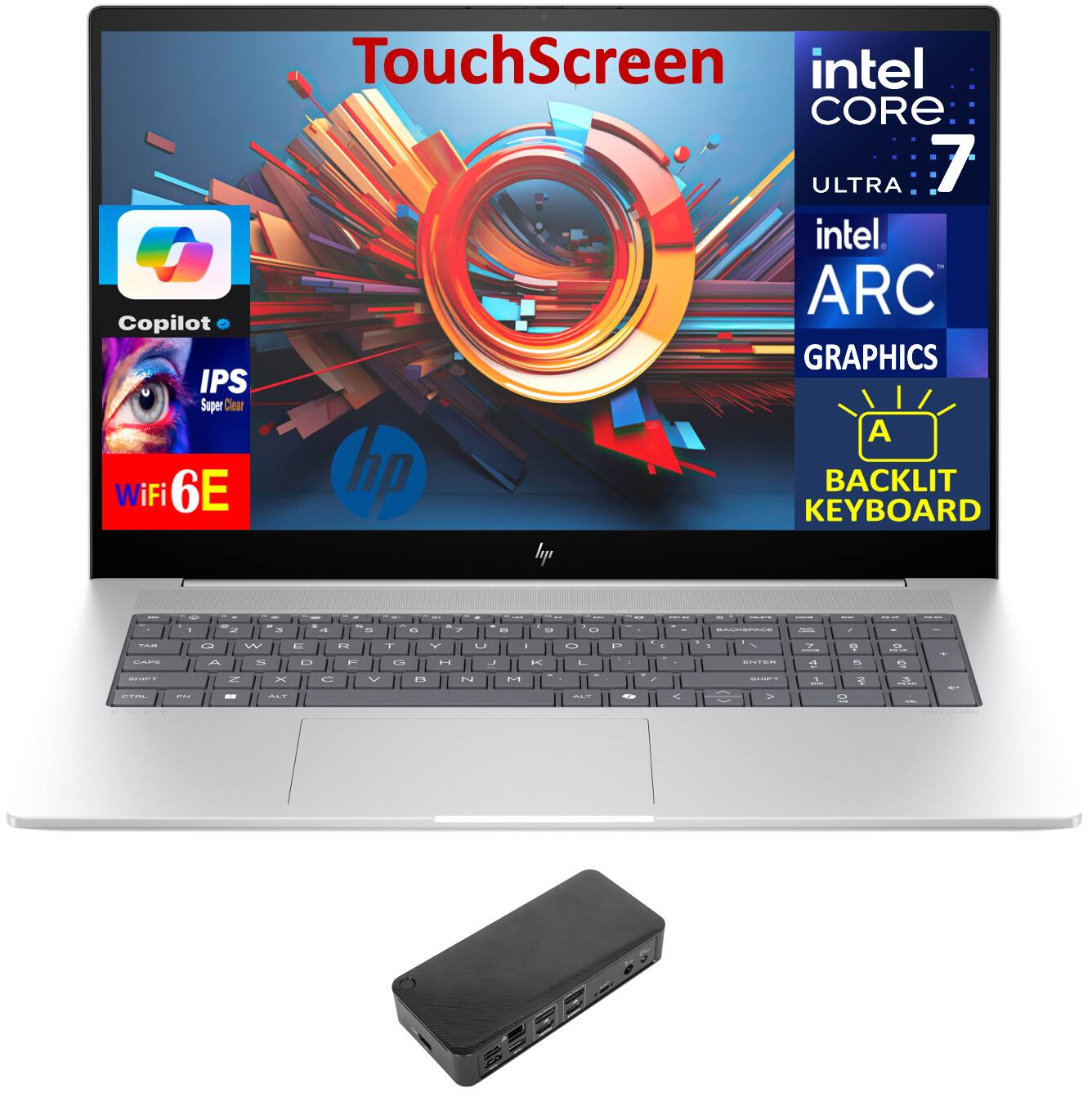 HP - Envy Envy Laptop 17.3 FHD (Intel Ultra 7-155H, 64GB DDR5, 4TB PCIe SSD, Intel Arc, Win 11 Pro) - Glacier Silver