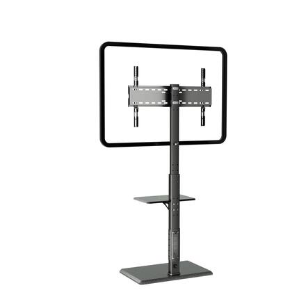 Front. Hanke - Universal Floor Tv Stand Mount With Removable Shelf For 32- Up To Swivel And Height Adjustable Tall Bedroom... - TCP01-2-M-A01.