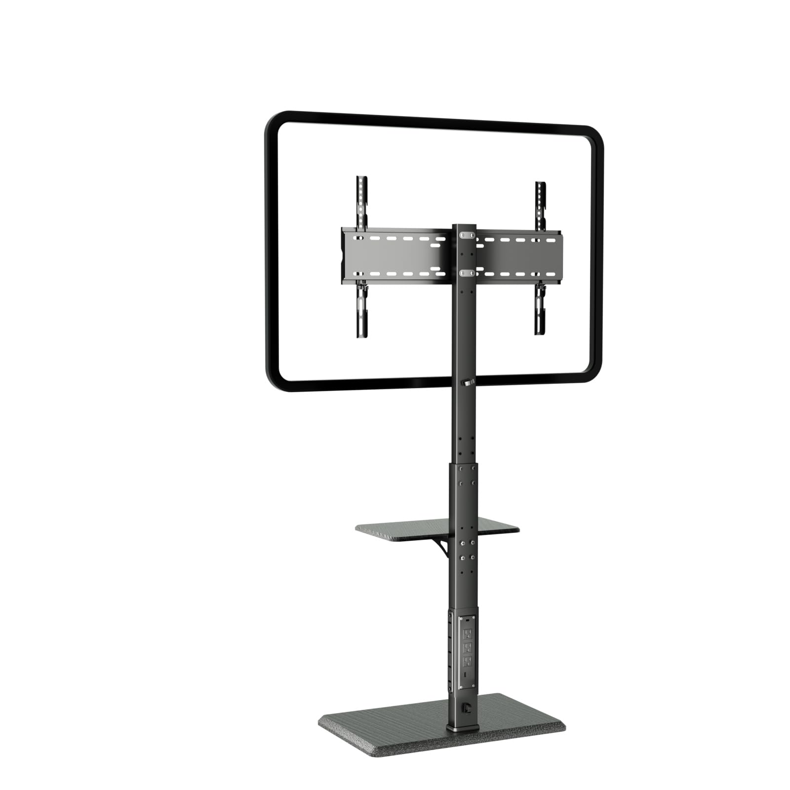 Front. Hanke - Universal Floor Tv Stand Mount With Removable Shelf For 32- Up To Swivel And Height Adjustable Tall Bedroom... - TCP01-2-M-A01.