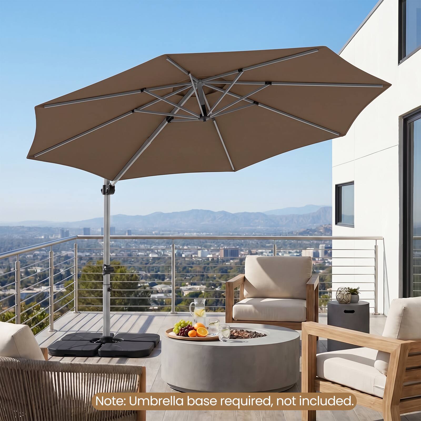 Costway 11FT Cantilever Outdoor Umbrella, Large Offset Umbrella with ...